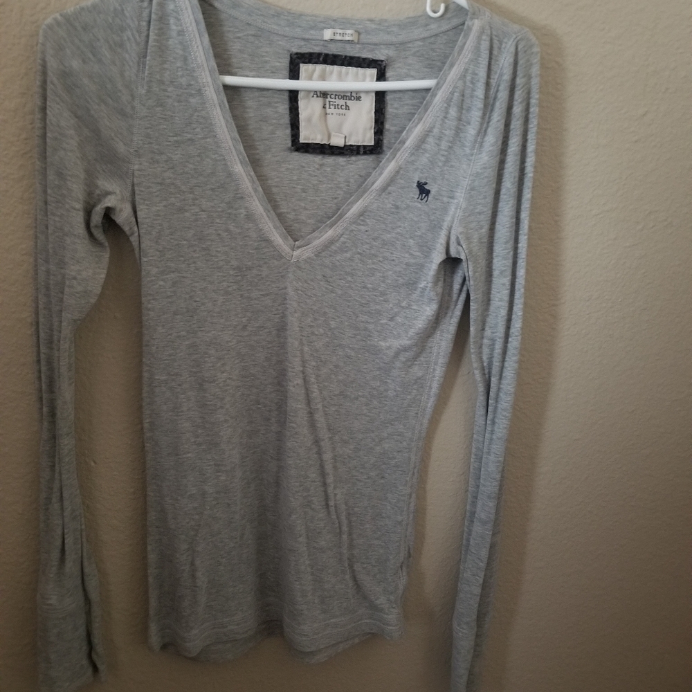 Grey A&F long sleeved shirt